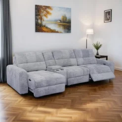 Power Modular Reclining Sofa with 1 Slider and Console - 4 pcs