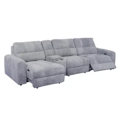 Power Modular Reclining Sofa with 1 Slider and Console - 4 pcs