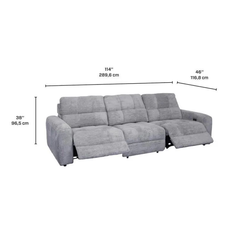 Power Modular Reclining Sofa - 3 pcs