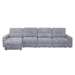 Power Modular Reclining Sectional with 2 Sliders and Left-Side Chaise with Storage - 4 pcs