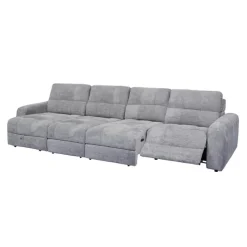 Power Modular Reclining Sectional with 2 Sliders and Left-Side Chaise with Storage - 4 pcs