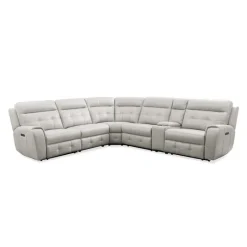 Power Modular Reclining Sectional with Console and Fold-Down Backrest - 6 pcs