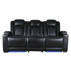 Power Modular Reclining Sofa and Drop-Down Backrest with Reading Lights - 3 pcs