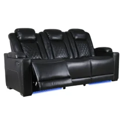 Power Modular Reclining Sofa and Drop-Down Backrest with Reading Lights - 3 pcs