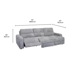Power Modular Reclining Sofa with 1 Slider and Chaise - 3 pcs