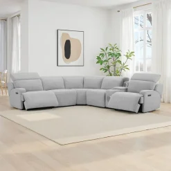 Power Modular Sectional and Console with Built-In Audio System - 6 pcs
