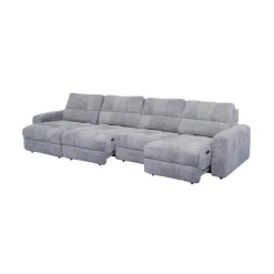 Power Modular Sectional with 2 Sliders and Left-Side Chaise with Storage - 4 pcs