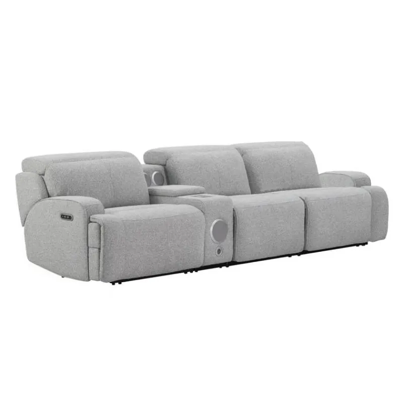 Power Modular Sofa and Console with Built-In Audio System - 4 pcs