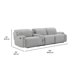 Power Modular Sofa and Console with Built-In Audio System - 4 pcs