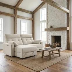 Power Recliner Loveseat and Left-Facing Chaise with Storage -