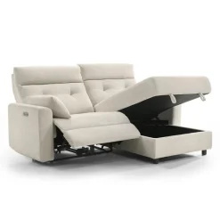 Power Recliner Loveseat and Right-Facing Chaise with Storage -