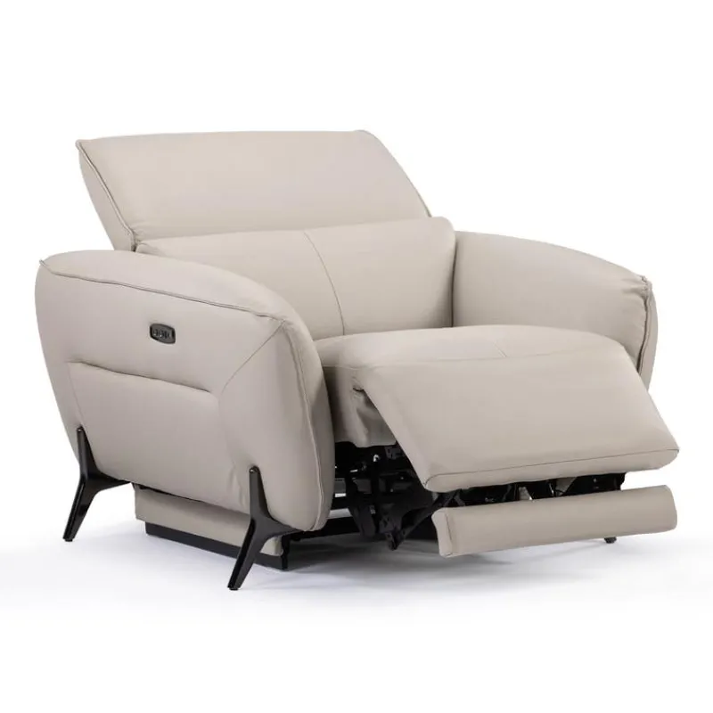 HTL Power Recliner with Adjustable Headrest - Genuine Leather