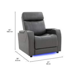 Power Recliner with Built-In Audio System - Grey