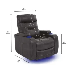 Power Recliner with Storage, Cup Holders and LED Lighting -