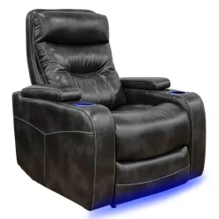 Power Recliner with Storage, Cup Holders and LED Lighting -