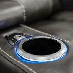 Power Recliner with Storage, Cup Holders and LED Lighting -