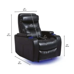 Power Recliner with Storage, Cup Holders and LED Lighting -