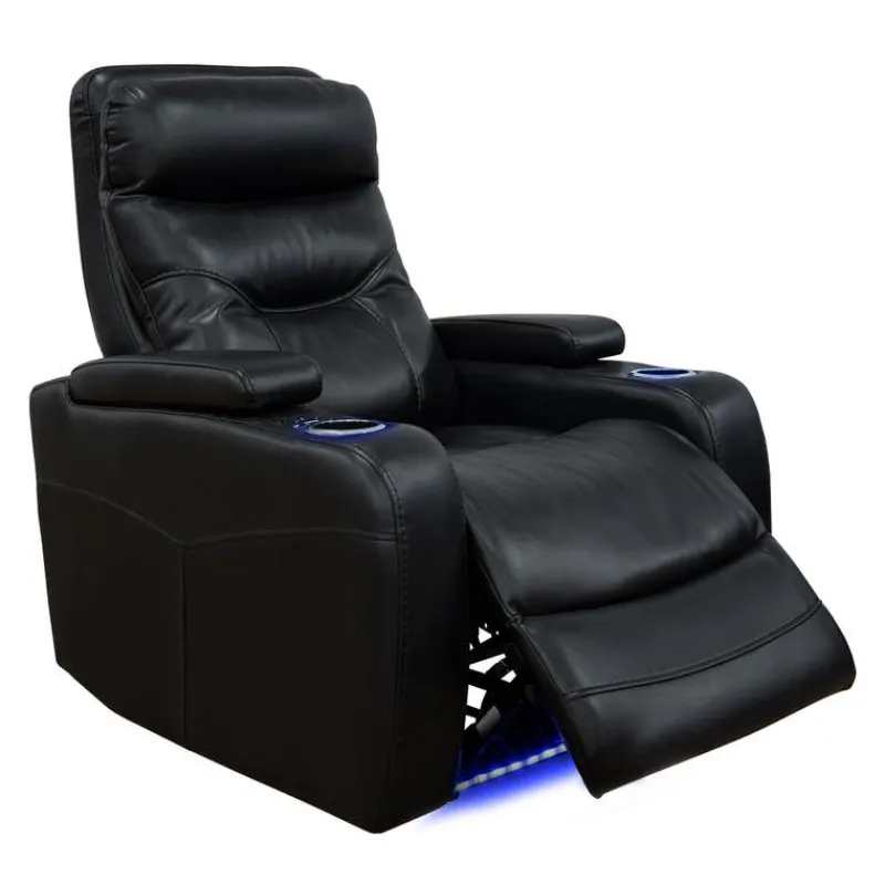 Power Recliner with Storage, Cup Holders and LED Lighting -
