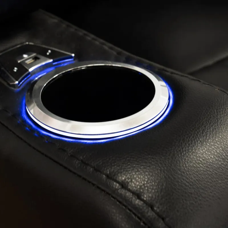 Power Recliner with Storage, Cup Holders and LED Lighting -