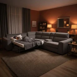 Power Reclining Sleeper Sectional with Console - 6 pcs