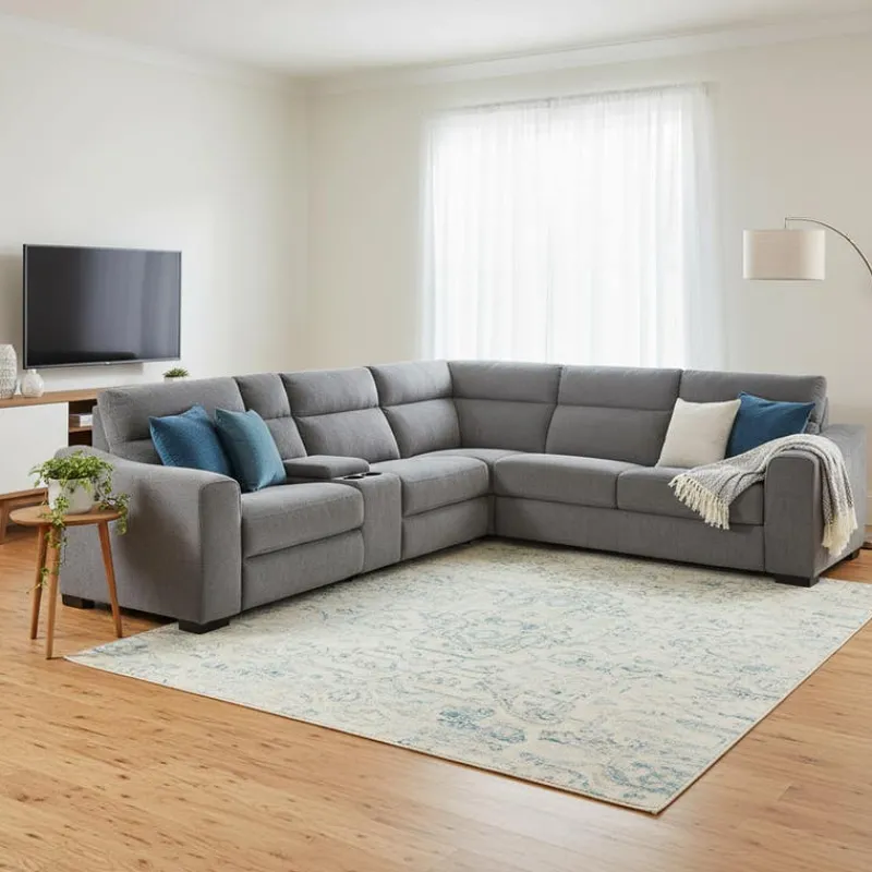 Power Reclining Sleeper Sectional with Console - 6 pcs