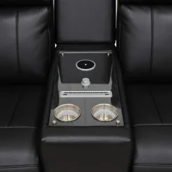 Power Reclining Loveseat with Massage, Heat, Console, and Built-In Sound System