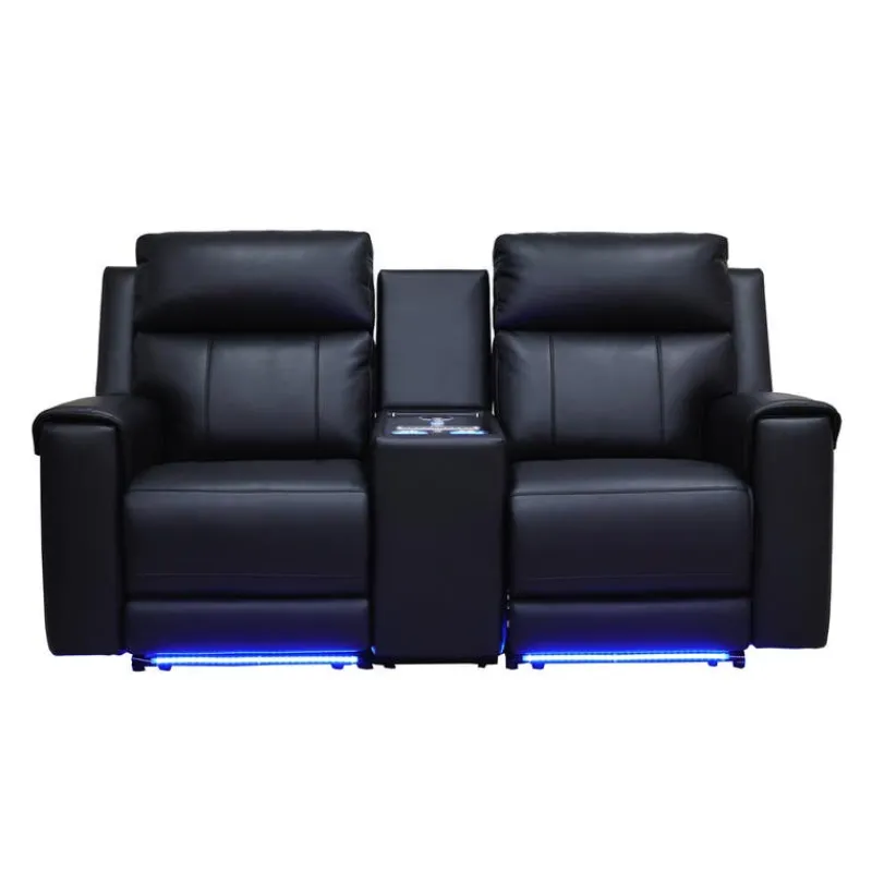 Power Reclining Loveseat with Massage, Heat, Console, and Built-In Sound System