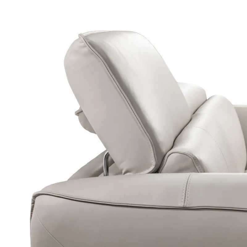 HTL Power Reclining Loveseat with Adjustable Headrests - Genuine Leather