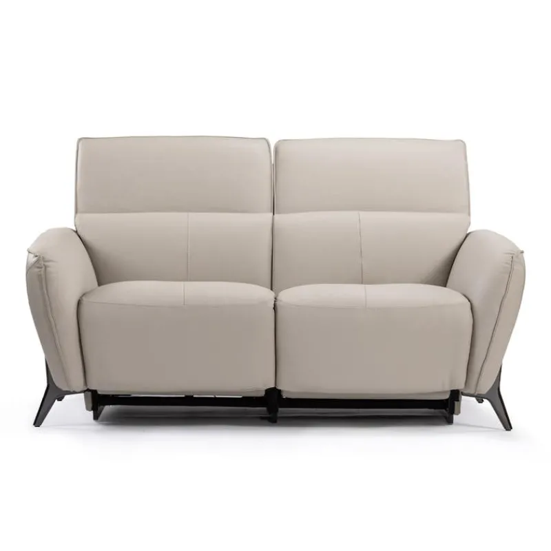 HTL Power Reclining Loveseat with Adjustable Headrests - Genuine Leather