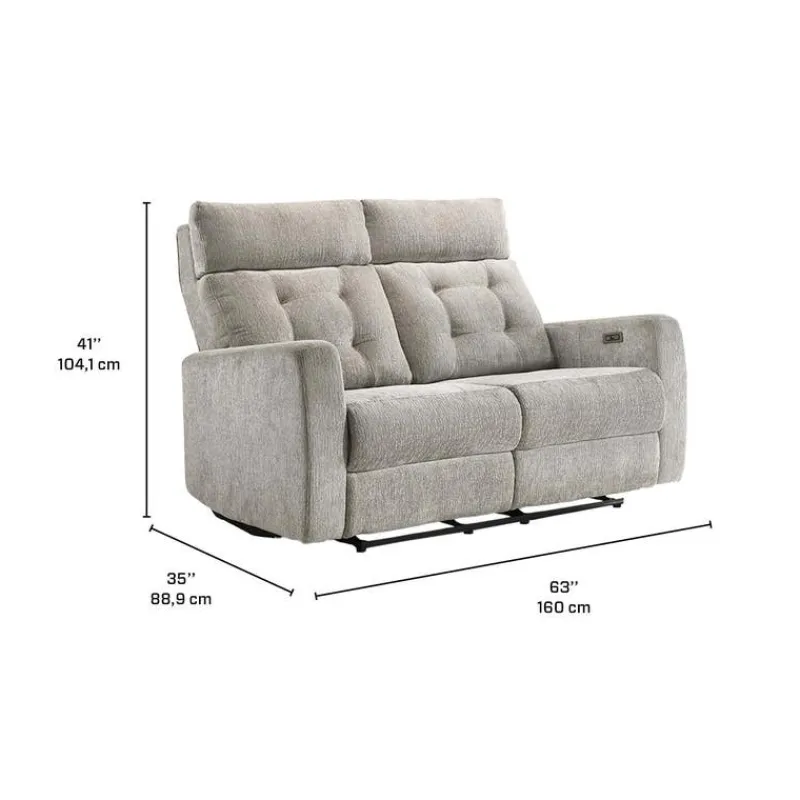 Power Reclining Loveseat with Adjustable Headrests