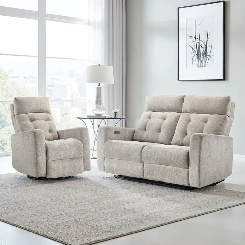 Power Reclining Loveseat with Adjustable Headrests