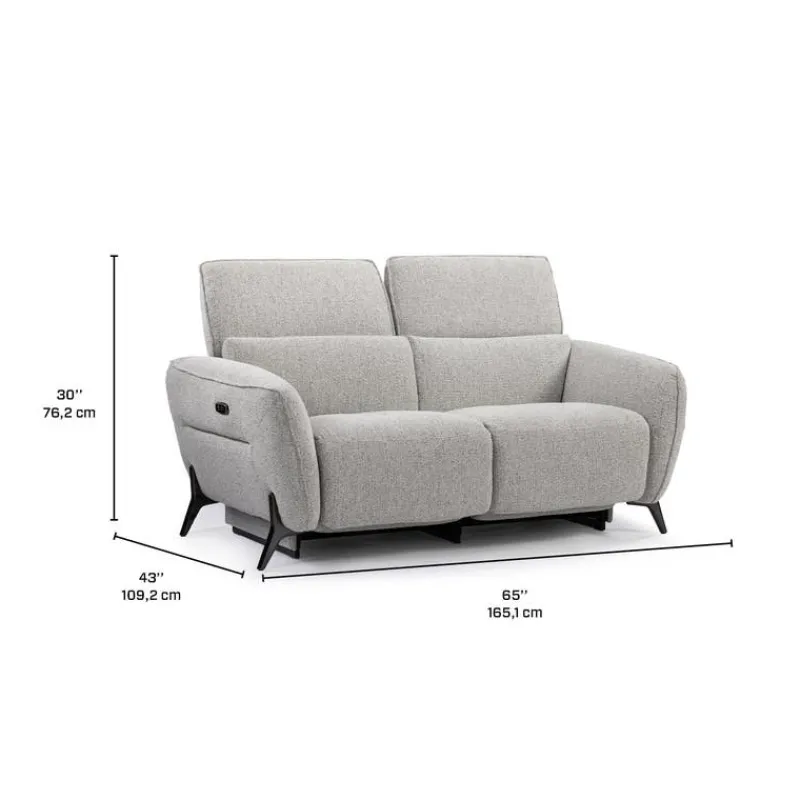 HTL Power Reclining Loveseat with Adjustable Headrests - Fabric