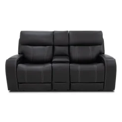 Power Reclining Loveseat with Adjustable Headrests, Console and Immersive Sound System