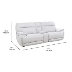 Power Reclining Modular Loveseat, Adjustable Headrests and Console with an Audio System - 3 pcs
