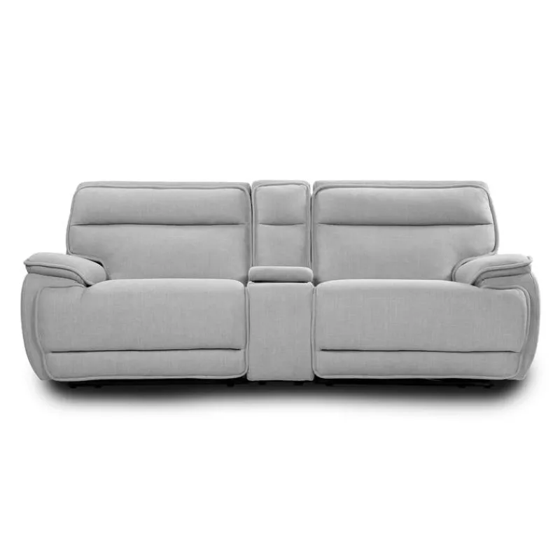 Power Reclining Modular Loveseat, Adjustable Headrests and Console with an Audio System - 3 pcs