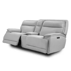 Power Reclining Modular Loveseat, Adjustable Headrests and Console with an Audio System - 3 pcs