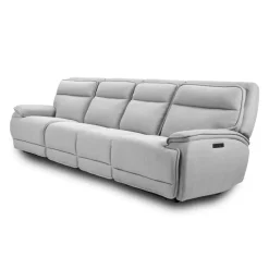 Power Reclining Modular Sofa, Adjustable Headrests and 2 Fold-Down Backrest Seats - 4 pcs