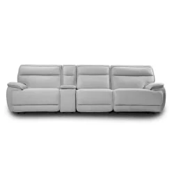 Power Reclining Modular Sofa, Adjustable Headrests, Console with an Audio System and Fold-Down Backrest Seat - 4 pcs