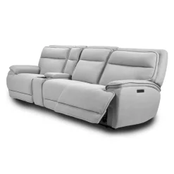 Power Reclining Modular Sofa, Adjustable Headrests, Console with an Audio System and Fold-Down Backrest Seat - 4 pcs