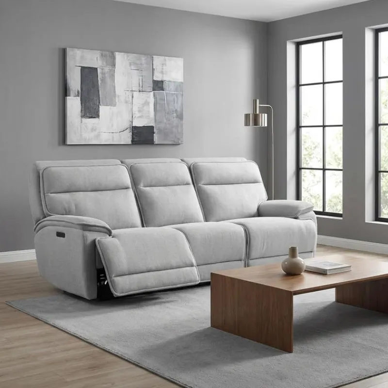 Power Reclining Modular Sofa with Adjustable Headrests and Fold-Down Backrest Seat - 3 pcs