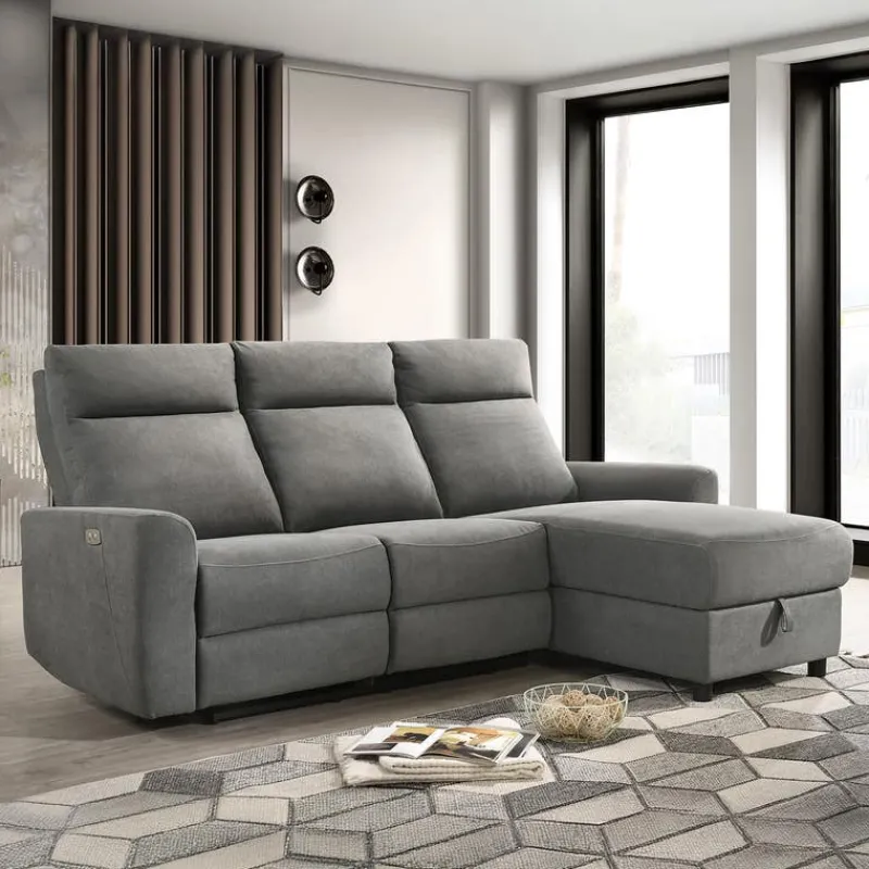 Power Reclining Sectional and Right-Side Chaise with Storage