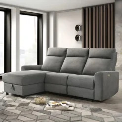 Power Reclining Sectional and Left-Side Chaise with Storage