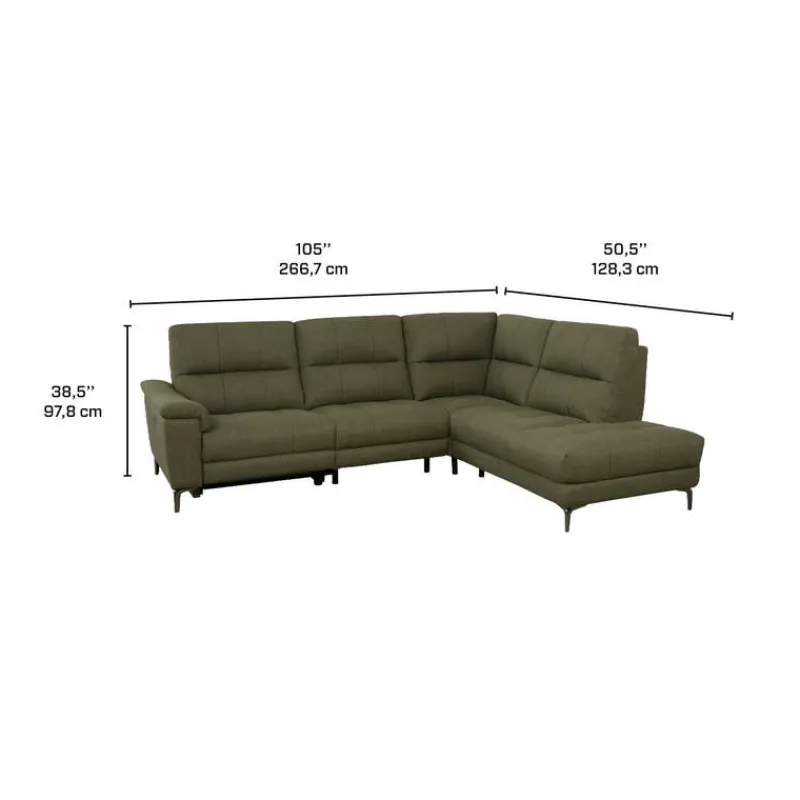 Power Reclining Sectional with Adjustable Headrest