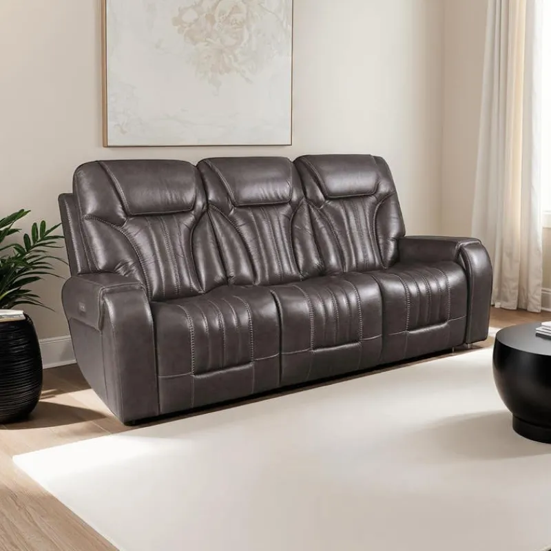 Power Reclining Sofa with Adjustable Headrests