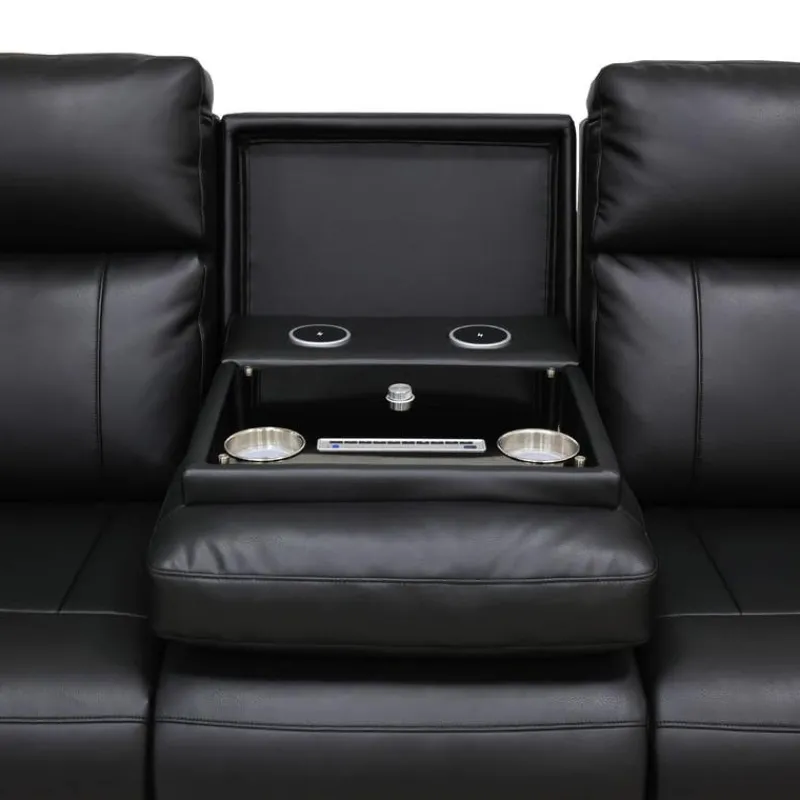 Power Reclining Sofa with Massage, Heat, and Fold-Down Backrest with Built-In Sound System