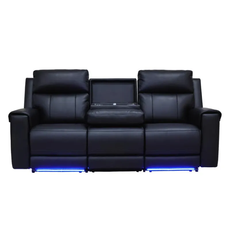Power Reclining Sofa with Massage, Heat, and Fold-Down Backrest with Built-In Sound System