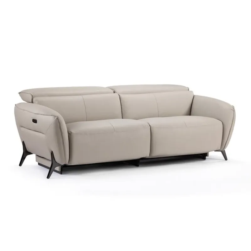 HTL Power Reclining Sofa with Adjustable Headrests - Genuine Leather