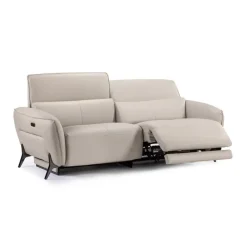 HTL Power Reclining Sofa with Adjustable Headrests - Genuine Leather