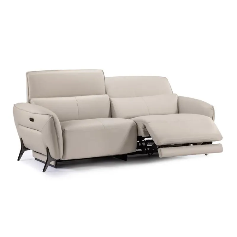HTL Power Reclining Sofa with Adjustable Headrests - Genuine Leather