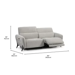 HTL Power Reclining Sofa with Adjustable Headrests - Fabric